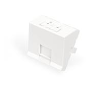 Face plate 45x45 mm, 1-port, angled for DN-93802-5-SH, RAL 9003
