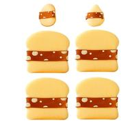 Face Powder Puff, Contouring Makeup Blending Puff, Compact 6pcs Wet Dry Use Soft Cosmetic Sponge, Adorable Setting for Concealer BB Cream CC Creams Blush, Coffee, Yellow