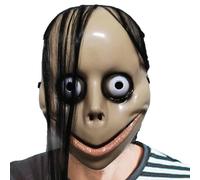 Face Shield - Maschera Di Costumi Di Halloween, Coperchio Della Testa Di Lattice | Lungo Capelli Creepy Eyes Prop Per Forniture Per Festa Di Cosplay, Accessorio Spaventoso Per Vestire Gli Eventi