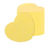 Face Sponge - Face Pads Cleansing, Reusable FaceS Cleansing Pads, 20pcs Facial CleansingS Sponge For Washing FaceS CleansingS Exfoliate Makeup Removal, Heart Shape Natural Compressed SpongeS
