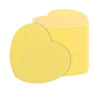 Face Sponges For Cleansing - Portable Facial Scrub Pads, Heart Shape Compressed Face Sponge Natural Sponge Pads, 20pcs Cosmetic Spa Sponges For Facial Washing, Deep Pore Cleaning, Scrubber