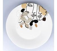 Face to grey Piatto da portata tondo in ceramica