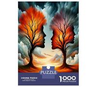 Face Tree Sunset 1000 Pezzi Puzzle Classico Dual Soul Harmony Bundle Puzzle Cartone Robusto - DIY Divertimento Famiglia, Bella Decorazione, Regalo Compleanno Perfetto Per Bambini 38x26cm/1000pcs