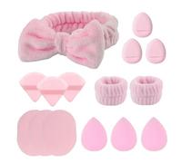 Face Washing Wristbands, Headband and Wristband Set, Foundation Sponges Kit, Spa Headband Set, Face Washing Wristbands and Headband Set with Foundation Sponges for Skincare and Makeup Removal
