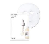 Face D - Maschera Viso in Tessuto Pure Glowy, 1 pz, Effetto Illuminante Istantaneo, con Vitamina C ed E e Pullulan, Restituisce Luce e Uniformità all'Incarnato, per Pelli Spente, Opache e Sensibili