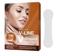 Faceling Tape Invisibile - V - Nastro sagomato per pelle | Design trasparente per aspetto naturale, sollevamento delicato per doppio mento e guance, resistente al sudore per applicare il trucco