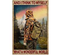 Facendo Un'Escursione Penso Tra Me E Me: Che Mondo Meraviglioso! Cartello Decorativo Vintage Targa In Metallo Retrò Cartelli Metallo Per Murale Casa Garage M