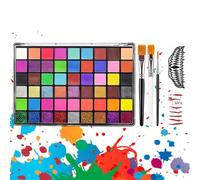 Facepaint Palette - Kid Safe, Glow Effects, Party Supplies | hypoalergenic Cream-Based Formula With Quick-Dry Setting, Gentle Remover For Party Holiday Carnival Haunted House