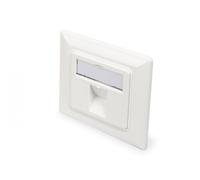 Faceplate for Keystone Jacks,1x RJ45 dust cover, 80x80 + central plate, pure white,