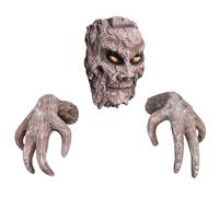 Faces Faces Decor Outdoor 3pcs Set di facce inquietanti di alberi con mani spettrali, arte in resina realistica 3D per le decorazioni di Pasqua di Halloween