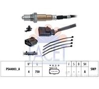 FACET Sonda lambda 10.8204 riscaldato Sonda planare Filettatura prelubrificata 750mm Compatibilità con VW Polo Hatchback 6R1, 6C1 Golf 6 5K1 Golf 5 Hatchback 1K1 TIGUAN 5N, AUDI A3 Sportback 8PA
