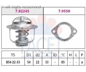 FACET 7.8224 Termostato motore con guarnizione 85°C