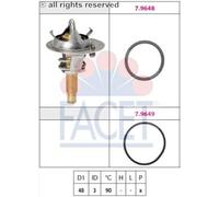 FACET 7.8703S Termostato motore con guarnizione 89°C Compatibilità con RENAULT Clio III Hatchback BR0/1, CR0/1 SCÉNIC II JM0/1 KANGOO KC0/1 MEGANE II BM0/1, CM0/1 KANGOO Express FC0/1, NISSAN