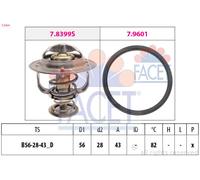 FACET Termostato Refrigerante 82°C Per Smart Forfour Volvo V40 Kombi S40 I