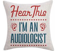 FaceYee Hear This I'm an Audiologist - Federa per cuscino, 45 x 45 cm, rimovibile, double face, divertente, decorazione audiologica, colore: Hear This I'm an Audiologist