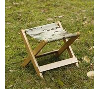 FaceYee Sedia pieghevole portatile per cambio scarpe, sgabello per tavolo da studio in legno di faggio mimetico e verde W28 x L25 x H24 cm