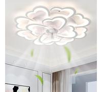 Fachae 34.6in Fiore Ventila Soffitto Con Luce Reversibile Dimmerabile Smart Lampadario Ventilatore Da Soffitto E Telecomando Silenzioso Timer Plafoniera Con Ventilatore Soffitto Per Soggiorno