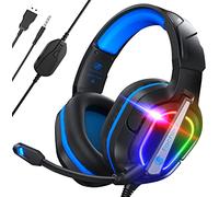 Fachixy Cuffie da gioco FC200 per PS4, PS5, Xbox, Switch, PC, cuffie per computer con microfono, cuffie da gioco da 3,5 mm con luce RGB