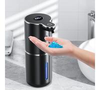 Fachixy Dispenser di sapone automatico con display digitale, 380 ml, erogatore di sapone elettrico con sensore, montaggio a parete, senza contatto, USB ricaricabile IPX5, impermeabile per bagno