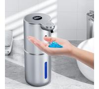 Fachixy Dispenser Sapone Automatico con Display Digitale, Touchless, Montaggio a Parete Dispenser Sapone Bagno, Ricaricabile, 380ml, IPX5 Impermeabile per Bagno, Cucina