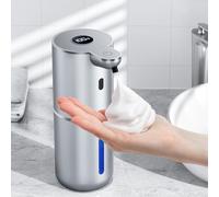 Fachixy Dispenser Sapone Automatico con Display Digitale, Touchless, Montaggio a Parete Dispenser Sapone Bagno, Ricaricabile, 380ml, IPX5 Impermeabile Dispenser Schiuma per Bagno, Cucina