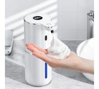 Fachixy Dispenser Sapone Automatico con Display Digitale, Touchless, Montaggio a Parete Dispenser Sapone Bagno, Ricaricabile, 380ml, IPX5 Impermeabile Dispenser Schiuma per Bagno, Cucina