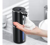 Fachixy Dispenser Sapone Automatico con Display Digitale, Touchless, Montaggio a Parete Dispenser Sapone Bagno, Ricaricabile, 380ml, IPX5 Impermeabile Dispenser Schiuma per Bagno, Cucina