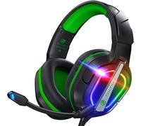 Fachixy FC200 Cuffie Gaming per PS5, PS4, PC, Xbox, Nintendo Switch, con Luce RGB, Microfono, Audio Stereo, con Cancellazione Del Rumore con filo - VERDE