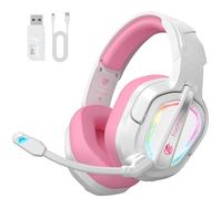 Fachixy FC200 Cuffie Gaming Wireless, 2.4GHz Cuffie Gaming con Microfono per PS5, PS4, PC, Switch, Mac, Mobile, Cuffie per PS5 con Stereo, Cuffie Bluetooth Over Ear con Luce LED, Batteria da 50 Ore