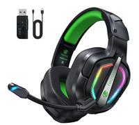 Fachixy FC200 Cuffie Gaming Wireless, 2.4GHz Cuffie Gaming con Microfono per PS5, PS4, PC, Switch, Mac, Mobile, Cuffie per PS5 con Stereo, Cuffie Bluetooth Over Ear con Luce LED, Batteria da 50 Ore