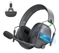 Fachixy FC400 Wireless Gaming Headset 2.4G Bluetooth Cuffie con microfono per PS5, PS4, PC, Switch, Cuffie da gioco pieghevoli, Cancellazione del rumore a bassa latenza, con luce LED, durata della