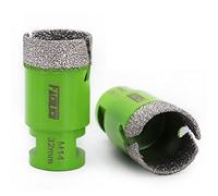 FACHLICH Punta per Trapano Diamantata,2 Pezzi 32mm Sega a Tazza a Secco Brasata Sotto Vuoto con Filettatura M14 per Gres Porcellanato,Granito,Marmo,Cemento,Muratura,Mattoni