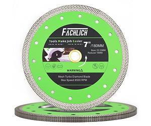 FACHLICH Super-sottile Disco Diamantato 5 Pezzi 180mm Lama diamantata con Mesh Turbo per il Taglio Porcellana Piastrelle Ceramica Granito Marmo