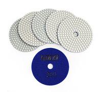 FACHLICH Tamponi per lucidatura diamantati bagnati, 6 pezzi, grana 200 da 100 mm, per granito, marmo, pietra di quarzo, smerigliatrice o lucidatrice