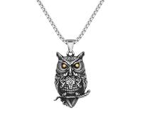 Fachoice Ciondolo a forma di ramoscello di gufo gotico, da uomo, con ramo di uccelli, collana di animali celtici