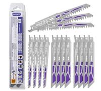 FACIACC Set di lame per sega alternativo, 15 pezzi, lame per sega alternativo in CRV e BIM per metallo e legno, seghe set di ricambio per tubi in plastica e metallo
