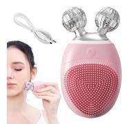 Facial Cleansing Brush, Electric Face Roller, 5 Speed Adjustable Massager, Gentle Exfoliation, Pore Removal, Ideal for Adults Portable Design for Daily Skin Care 9.06 Inch Pink