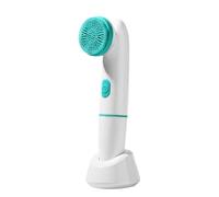 Facial Cleansing Brush, Electric Scrubber Vibration Brush, ABS, Silicone Face Massager Skin Care Tool with Ultrasonic Technology, 2 Heads, Rechargeable for Deep Pore Cleansing, 16x3cm