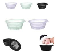 Facial Cold Plunge,Foldable Ice Face Bowl,Portable Foldable Silicone Ice Facial Bowl- Facial Ice Therapy for Skin Tightening, Cold Compress Therapy Kit (Purple+ Green)