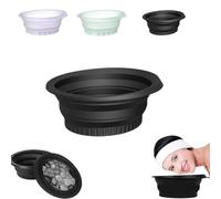 Facial Cold Plunge,Foldable Ice Face Bowl,Portable Foldable Silicone Ice Facial Bowl- Facial Ice Therapy for Skin Tightening, Cold Compress Therapy Kit (Black)