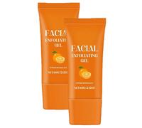 Facial Exfoliating Gel, 60g Purifying Exfoliating Gel for Face and Body Skin Repair, Orange Hydrating Facial Scrub, Deep Cleansing Moisturizing Facial Exfoliator for All Skin Types (2Pcs)