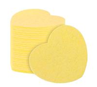 Facial Sponges, Sponge Pads, 20pcs Heart Shape Compressed Natural Compact Storage Reusable Design Fast Expansion, Makeup Removal for Cleansing, 2.76x2.36inches