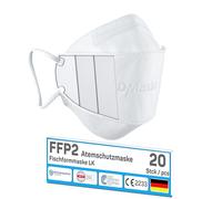 faciemF, 20 Pezzi Mascherine FFP2 Certificate CE Made in Germany, Conformi alla Normativa EN149:2001+A1:2009, Certificate DEKRA CE 0158, 5 strati BFE ≥99%, Imbustate Singolarmente