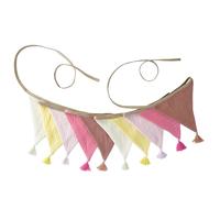 Facile da appendere in crêpe di cotone con frange, decorazione da parete per camera da letto dei bambini per festival feste attività familiari sicuro nappe in cotone ghirlanda di bandierine