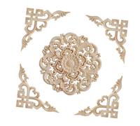 Facile da installare, applique floreale in legno massello, decorazione rotonda per porte, versatile tipo classico europeo per soggiorno, camera da letto, decorazione per porta/parete in legno naturale