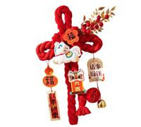 Facile da installare, decorazione per ingresso con nodo cinese con gancio, ciondolo per Capodanno per famiglie occupate ed eventi sociali, fatto a mano, ornamento da appendere alla porta con nodo