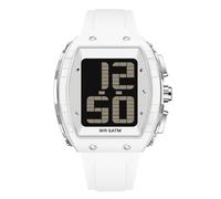 Facile da leggere Super Grande Quadrante Numeri Orologio Digitale Impermeabile 50M per Uomini Donne Anziani Voce Inglese Forte e Chiaro con Sveglia, Data Digitale Militare Sport Digitale, bianco