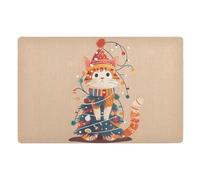 Facile Da Pulire Entrata Zerbino Christmas Cute Cat Tappetini Da Bagno Resistente Sporco Tappeto Ingresso Per Ingresso Bagno Esterno 40X60Cm