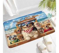 Facile Da Pulire Zerbino Da Esterno Beach Dog Tropical Animals Puppy American Flag Car Seagull Tappetino Da Bagno Divertenti Tappeto Da Bagno Per Esterno Cucina Terrazzo 40X60Cm
