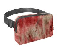 Facile da riporre e accessibilità, marsupio da viaggio per uomini e donne, il marsupio perfetto con cinturino regolabile per passeggiate, escursioni e ciclismo, texture rossa vintage screziata,